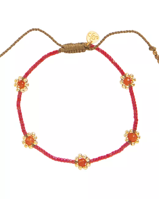 Energetic Carnelian Gold Colored Bracelet