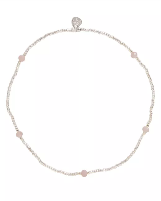 A Beautiful Story - Bracelet de cheville Beach Quartz Rose Silver