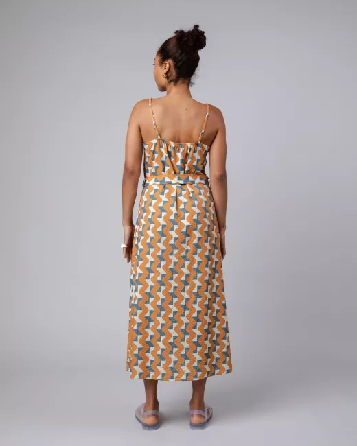 Big Tiles Long straight-cut dress