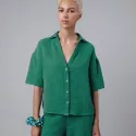 Bubble green cropped blouse