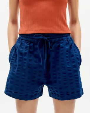 Thinking MU - Short NAVY BIG SEERSUCKER GERANIO