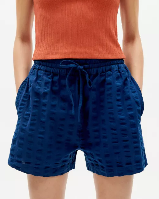 Thinking MU - Short NAVY BIG SEERSUCKER GERANIO