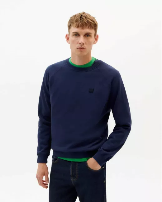 THINKING MU - Sweat en coton bio SOL NAVY