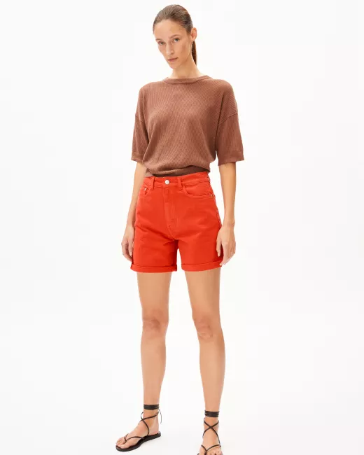 ARMEDANGELS - Short en jeans rouge SHEAARI
