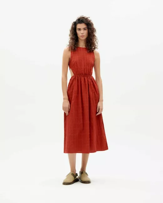 THINKING MU - Robe ORANGERED CUADRITO KIN