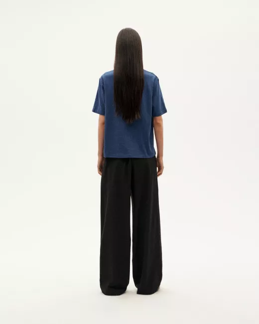 THINKING MU - T-shirt épais en chanvre AIDIN - Blue