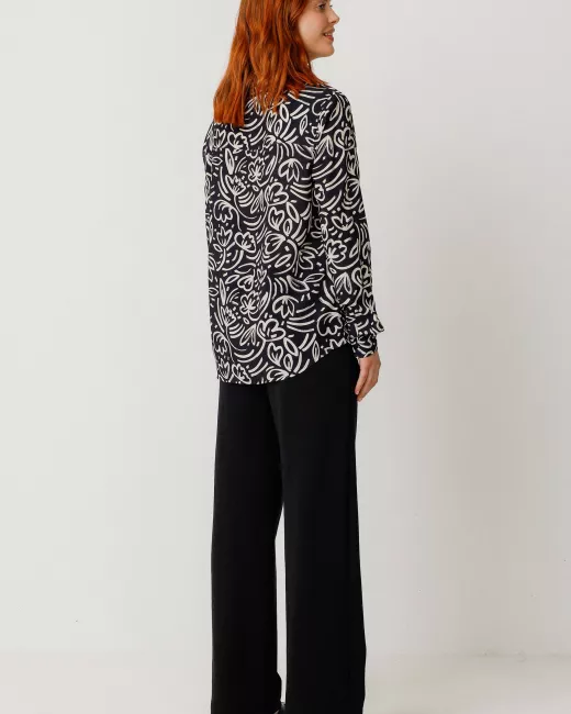 SKFK - Chemise classique imprimée noire ASUNE