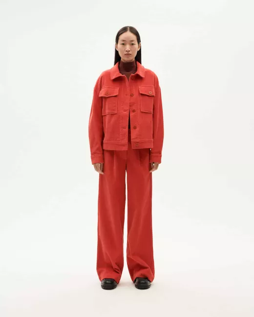 THINKING MU - Veste rouge en velours côtelé Frans THINKING MU - Veste rouge en velours côtelé Frans