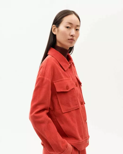 THINKING MU - Veste rouge en velours côtelé Frans THINKING MU - Veste rouge en velours côtelé Frans