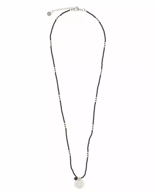 Timeless Zwarte Onyx Zilverkleurige Ketting