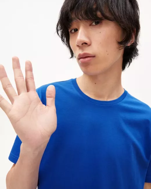 ARMEDANGELS - T-shirt JAAMES bleu en coton bio ARMEDANGELS - T-shirt JAAMES bleu en coton bio