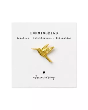 A Beautiful Story - Broche Colibri Plaqué Or