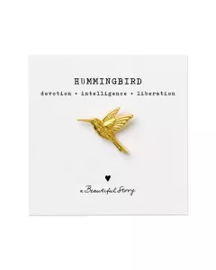 A Beautiful Story - Broche Colibri Plaqué Or