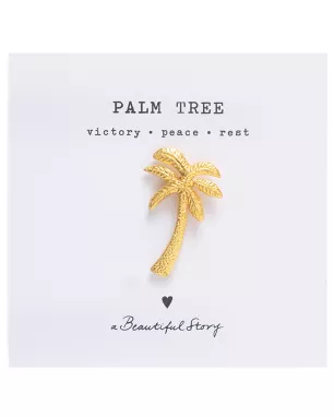 A Beautiful Story - Broche Palmier Plaqué Or