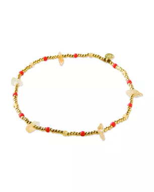 Thoughtful Aventurine Gold Anklet