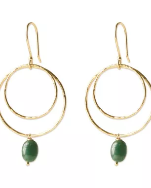 A Beautiful Story - Boucles d'oreilles Enjoyable Aventurine Plaqué Or 