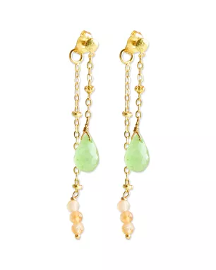 A Beautiful Story - Boucles d'oreilles Felicity Aventurine Citrine Plaqué Or