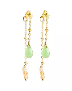 Boucles d'oreilles Felicity Aventurine Citrine Plaqué Or
