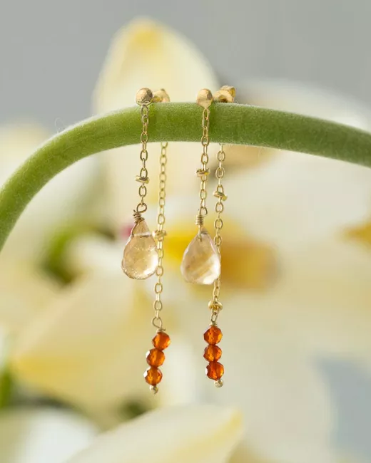 Felicity Aventurine Citrine Gold Plated Earrings