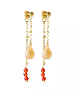 A Beautiful Story - Boucles d'oreilles Felicity Citrine Cornaline Plaqué Or