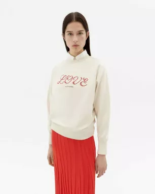 THINKING MU - Sweatshirt LOVE HEART BONNIE en coton bio