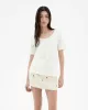 THINKING MU - T-shirt WHITE HEMP CASSIA