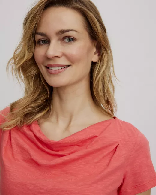 Floral-printed T-shirt in organic cotton