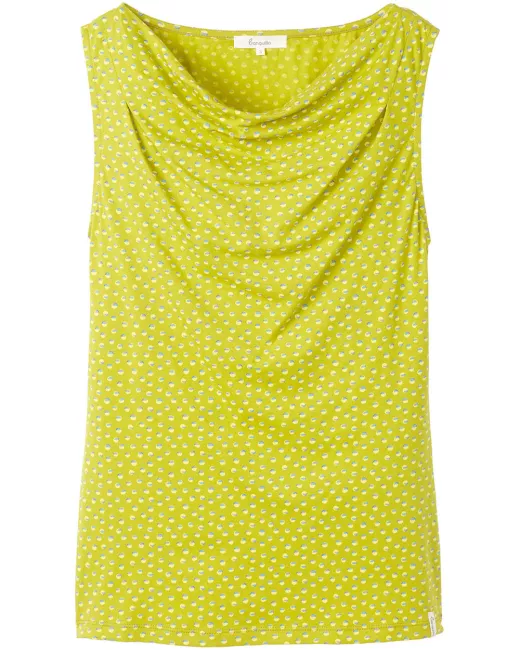 Waterfall neckline top in organic cotton