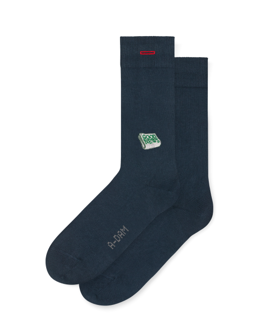 A-DAM - Chaussettes en coton bio Navy Good News A-DAM - Chaussettes en coton bio Navy Good News