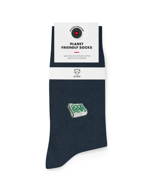 A-DAM - Chaussettes en coton bio Navy Good News A-DAM - Chaussettes en coton bio Navy Good News