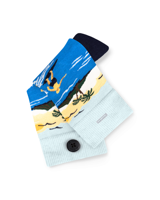 A-DAM - Chaussettes en coton bio Blue Surf