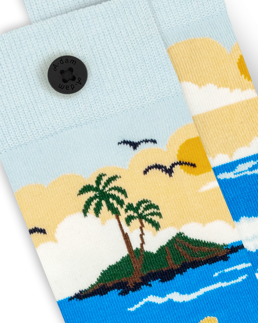 A-DAM - Chaussettes en coton bio Blue Surf