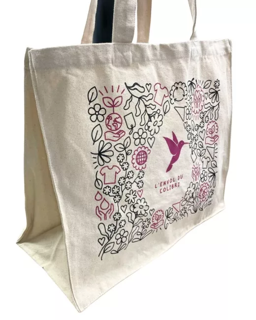 Geïllustreerde Tote Bag – Exclusieve Editie L'Envol du Colibri