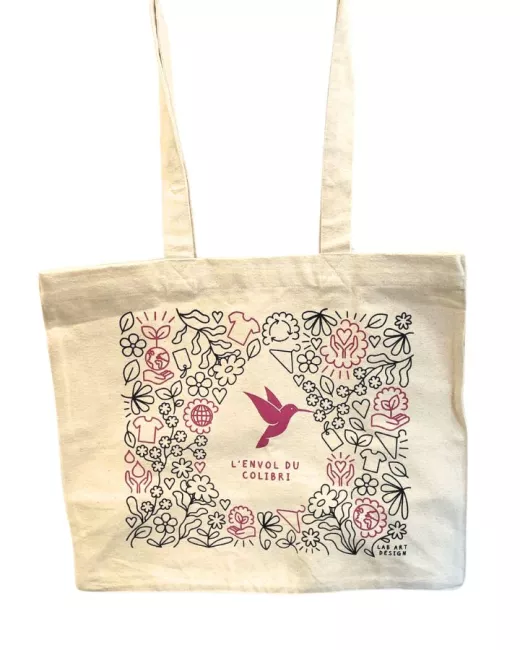 Tote Bag Illustré – Édition Exclusive L'Envol du Colibri