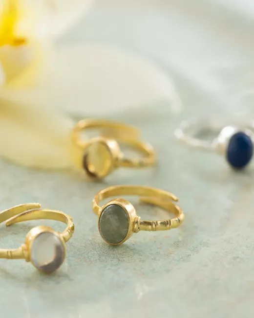 A Beautiful Story - Bague Certain Aventurine Plaquée Or