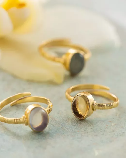 A Beautiful Story - Bague Certain Citrine Plaquée Or A Beautiful Story - Bague Certain Citrine Plaquée Or