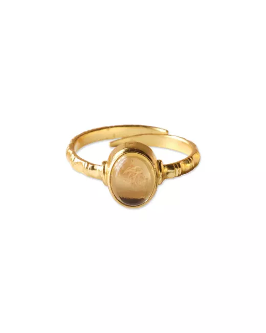 A Beautiful Story - Bague Certain Citrine Plaquée Or