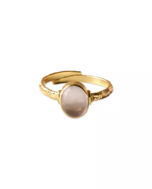 A Beautiful Story - Bague Certain Quartz Rose Plaquée Or