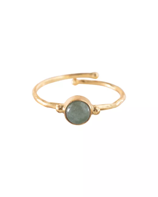 A Beautiful Story - Bague  Faithful Aventurine Plaquée Or