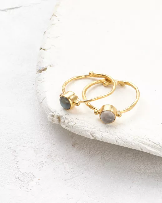 A Beautiful Story - Bague  Faithful Labradorite Plaquée Or