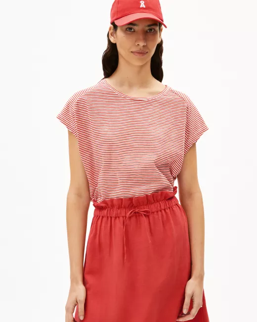 Armedangels - T-shirt à manches courtes raglan ONELIAA LOVELY STRIPES