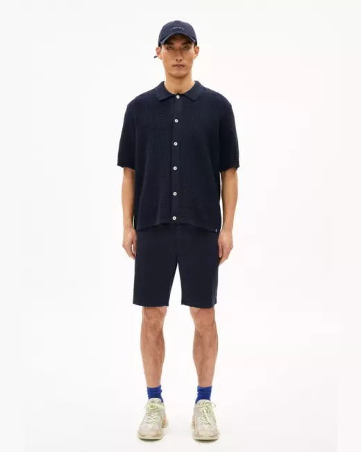 ARMEDANGELS - Bermuda bleu marine coton bio DAALOS ARMEDANGELS - Bermuda bleu marine coton bio DAALOS