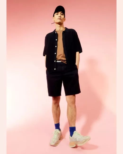 ARMEDANGELS - Bermuda bleu marine coton bio DAALOS ARMEDANGELS - Bermuda bleu marine coton bio DAALOS