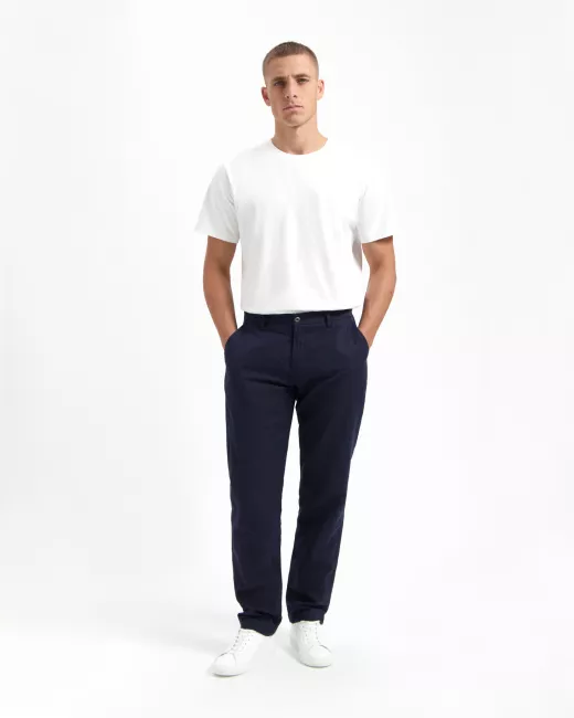 KUYICHI - Pantalon chino Midnight Blue en lin  KUYICHI - Pantalon chino Midnight Blue en lin