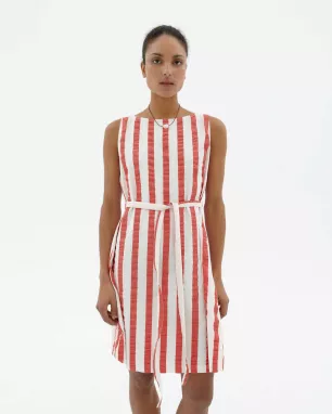 Thinking MU - Robe RED MAXI STRIPES CECILE