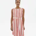 RED MAXI STRIPES CECILE DRESS