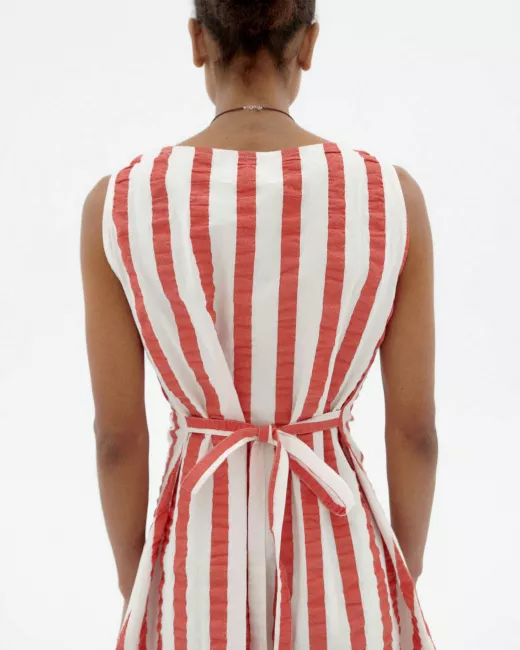 Thinking MU - Robe RED MAXI STRIPES CECILE