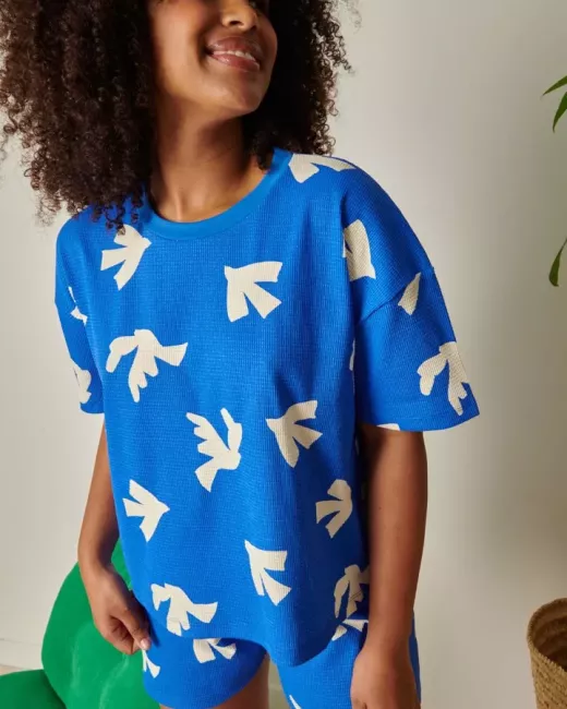 Biologisch katoenen Wafelstructuur pyjama