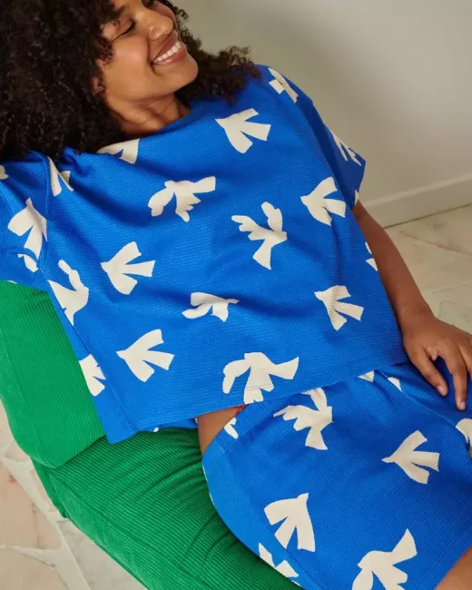 Waffle-textured organic cotton pyjama