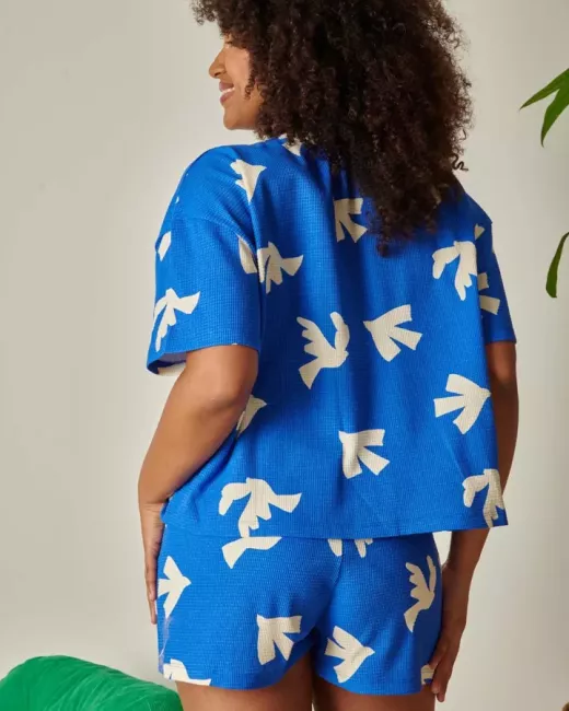 Waffle-textured organic cotton pyjama